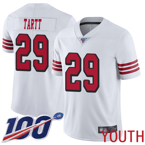 San Francisco 49ers Limited White Youth Jaquiski Tartt NFL Jersey 29 100th Season Rush Vapor Untouchable